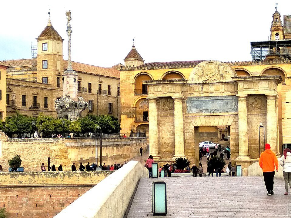 The Puerta del Puente, a Renaissance gate in Córdoba, Andalusia